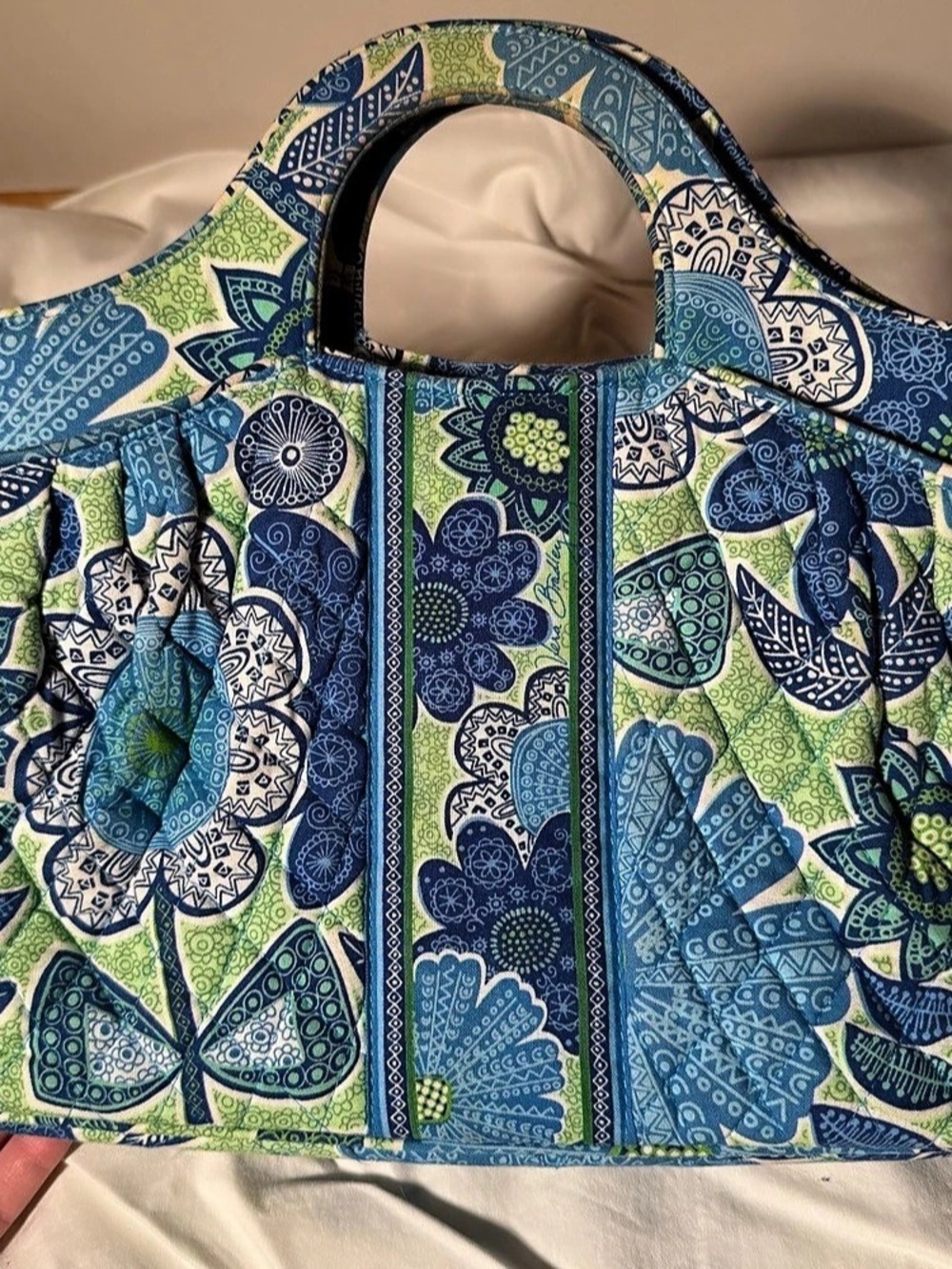 Vera Bradley Cambridge Tote Blue & Green Floral Print